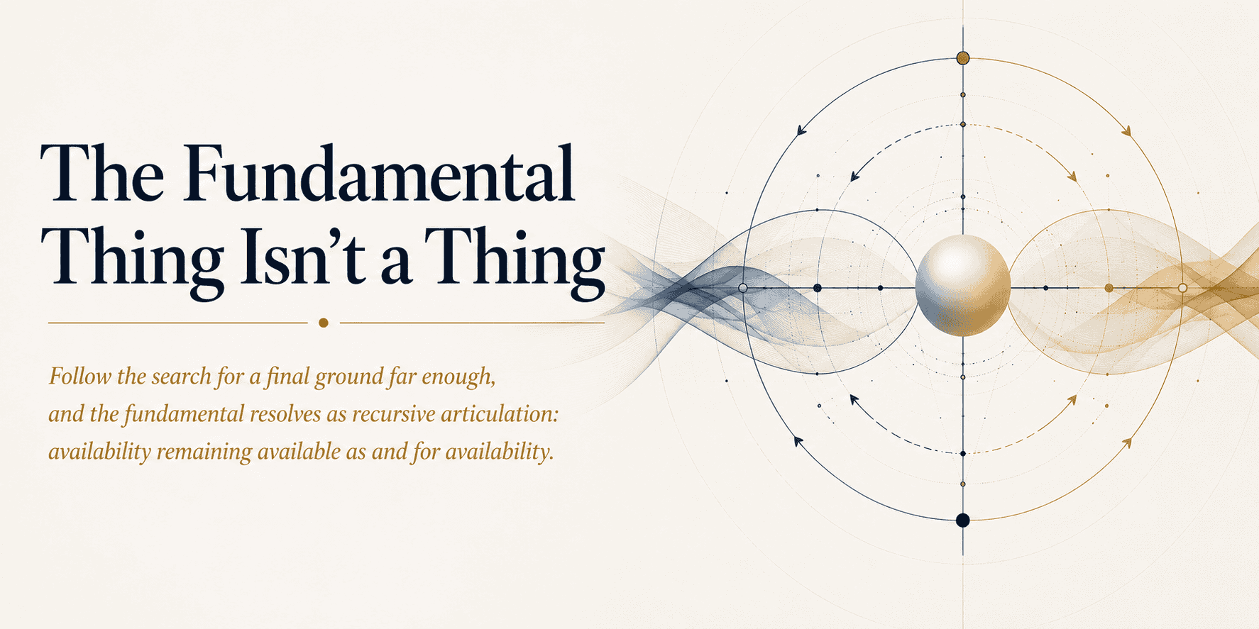 The Fundamental Thing Isn’t a Thing